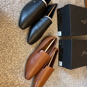 2 BRAND NEW pairs of J Crew Bennet Unstructured Leather Loafers - size 11